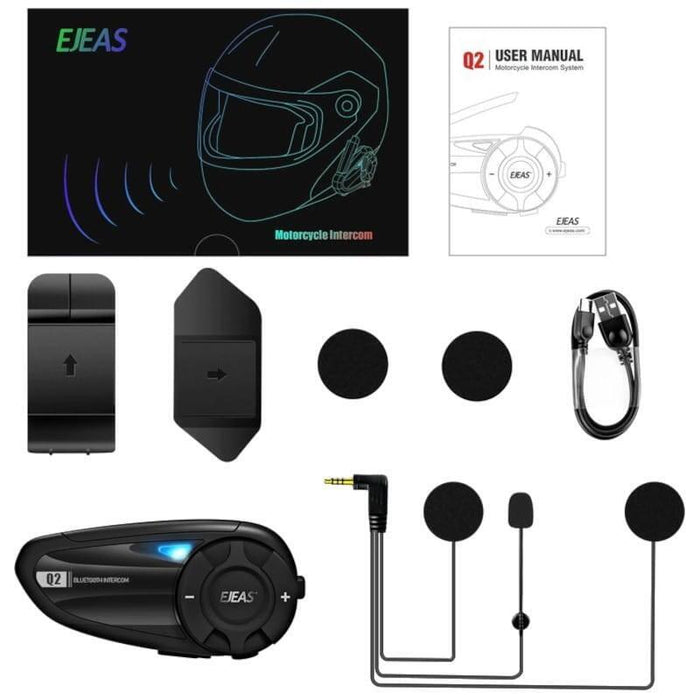 Intercomunicador Para Moto Ejeas Q2 Inalámbricos Bluetooth 5.1