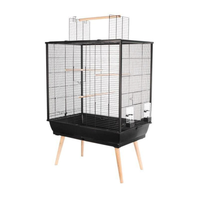 Jaula Elevada Para Pájaros Zolux Neo Jili - An 78 X P 47,5 X Al 112 Cm - Negro