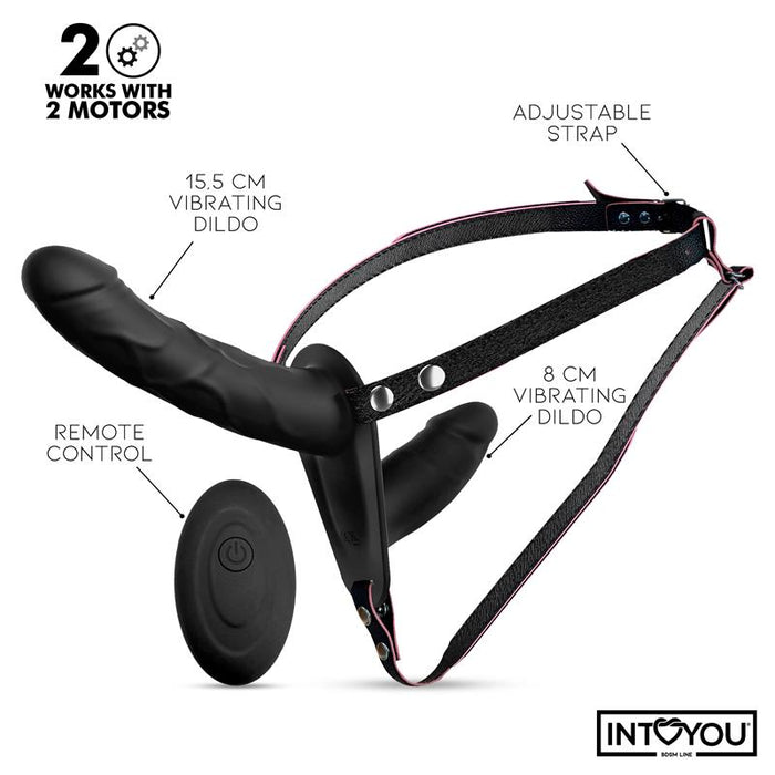 Jordan Arnés Dildo Doble Con Vibración Y Control Remoto