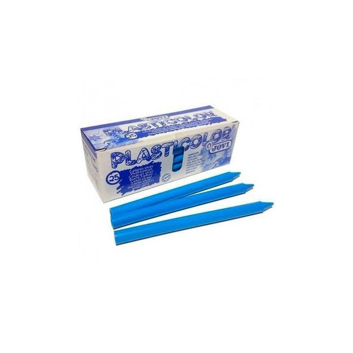 Jovi Ceras Plasticas Crayons Student Caja De 25  Azul Claro