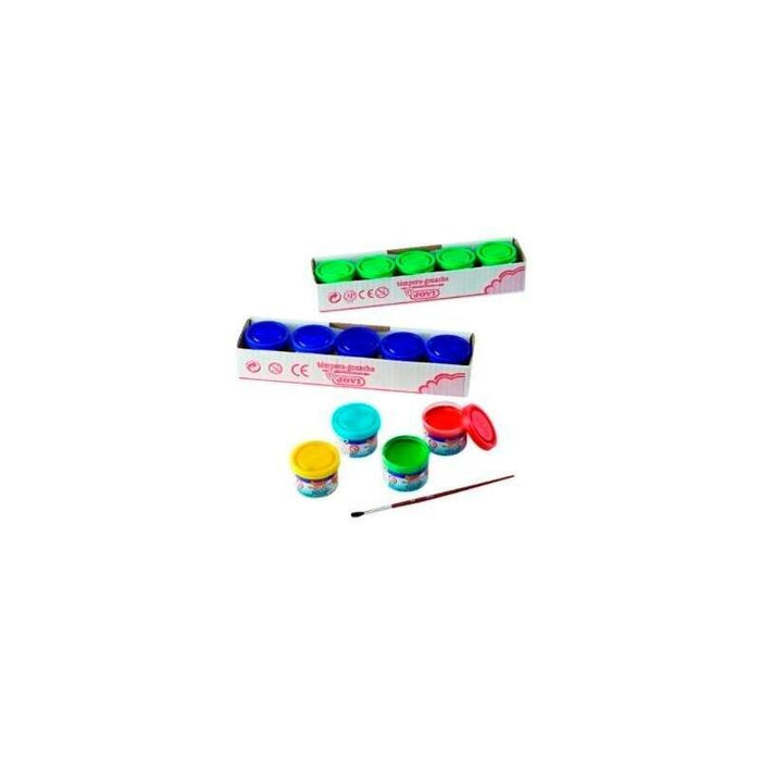 Jovi Estuche 5 Botes Témpera Escolar 35ml Con Pincel Unicolor Azul Oscuro
