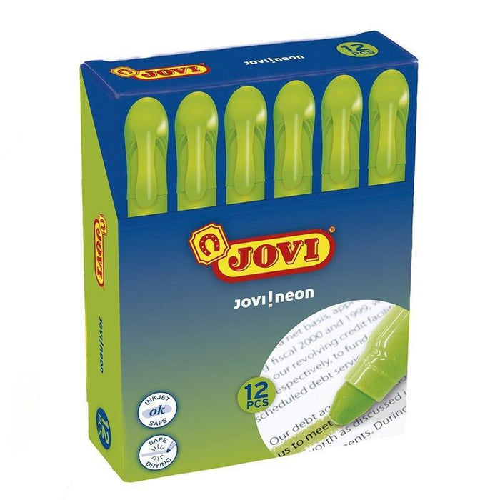 Jovi Marcador Fluorescente Jovi!Neon De Gel En Stick 140mm Verde -12u-