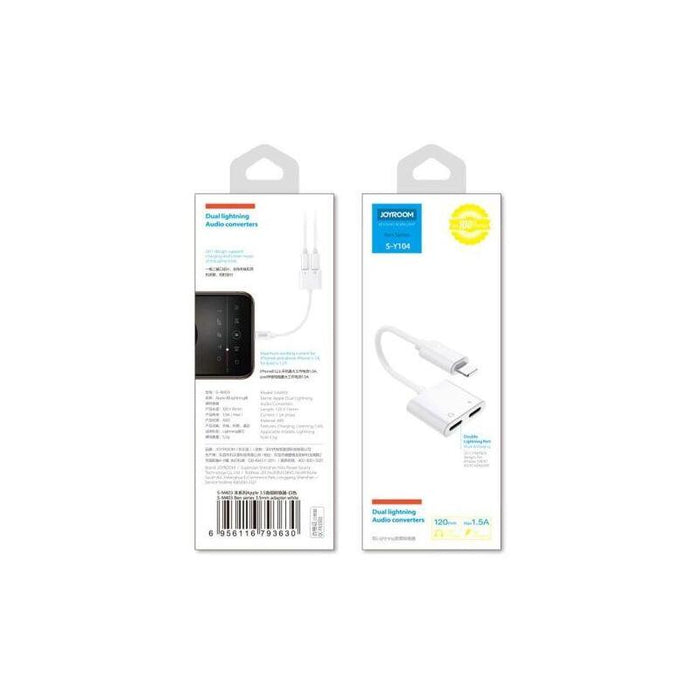 Joyroom Adapter Lightning To Lightning/ Lightnig, 0.12m, White (S-Y104)