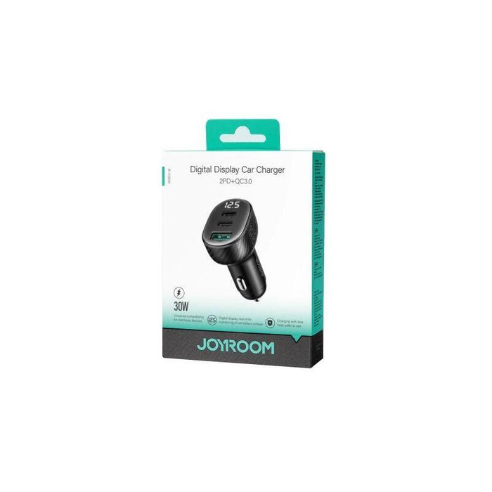 Joyroom Car Charger With Digital Display, C+C+U, 30w, Black (Jr-Ccd04)