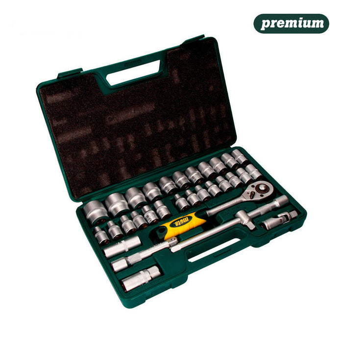Juego 32pcs De Bocallaves Y Accesorios De 1/2" Cr.V. Ek602 Mota