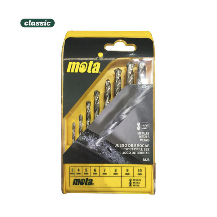 Juego 8 Brocas A.R Para Metal De 3mm A 10mm Mj8 Mota