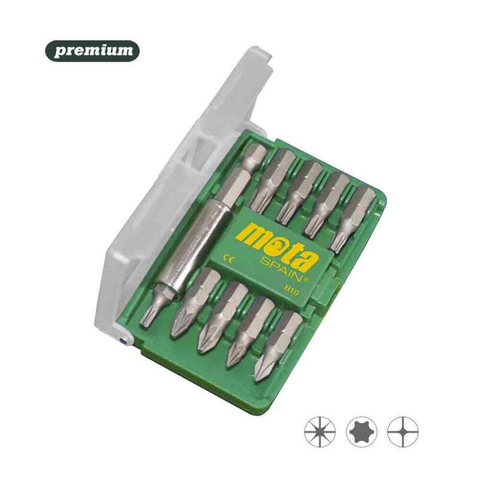 Juego 9 Puntas Varias + Adaptador. B10 Mota