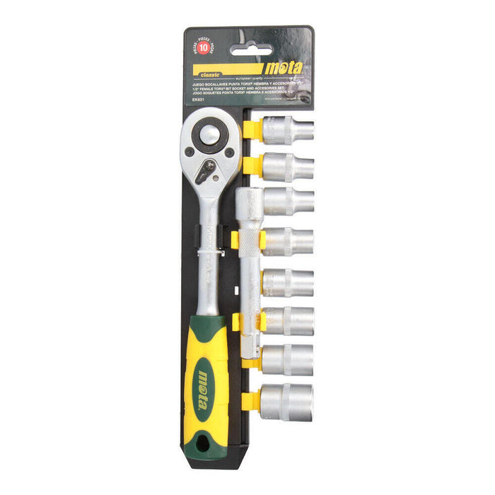 Juego Bocallaves Punta Torx Hembra 1/2" 10pcs. Ek631 Mota