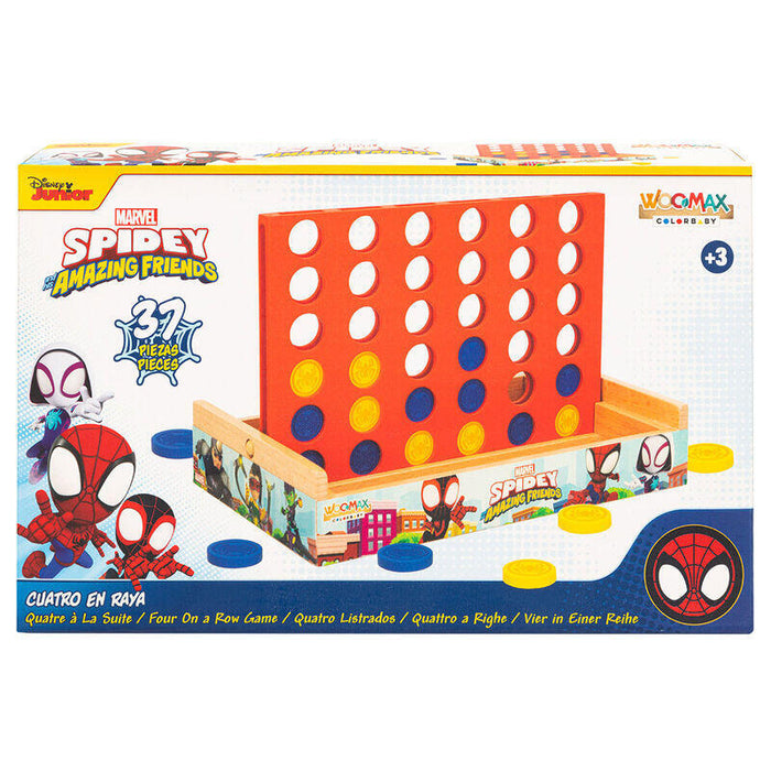 Juego Cuatro En Raya Madera Spidey Marvel