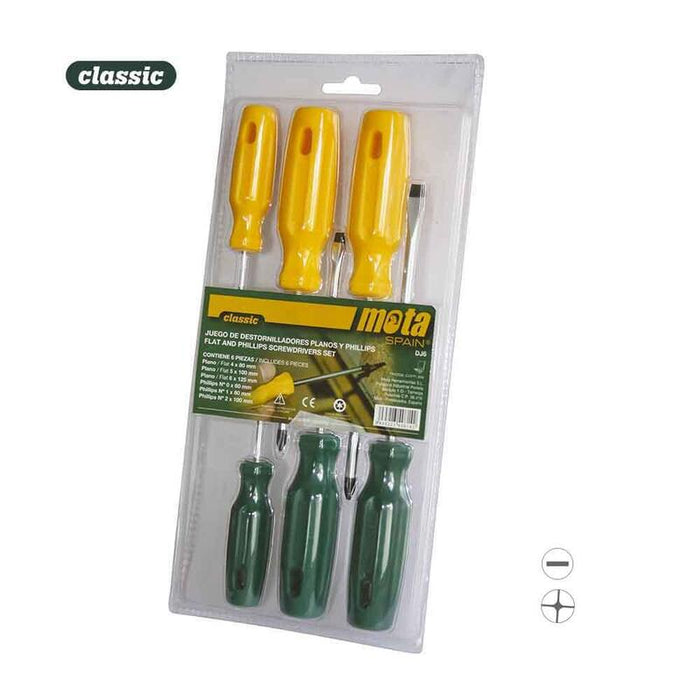 Juego De 6 Destornilladores Planos Y Phillips Dj6 Mota