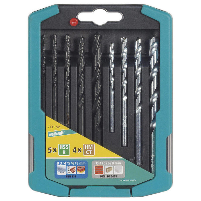 Juego De Brocas Para Metales Y Piedra De 9 Piezas 7115000 Wolfcraft