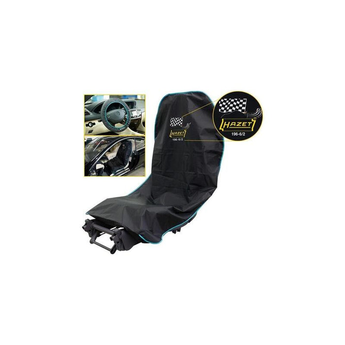 Juego De Fundas Protectoras Hazet Para Asiento Y Volante 196-6/2, Funda Protectora Negra, Impermeable, Repelente De Aceite Y Grasa 196-6/2