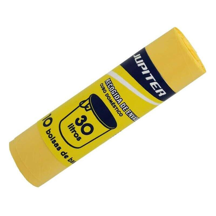 Jupiter Rollo De 10 Bolsas De Basura De 30l - Primera Calidad - Amarillo