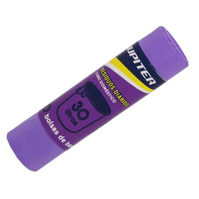 Jupiter Rollo De 10 Bolsas De Basura De 30l - Primera Calidad - Morado