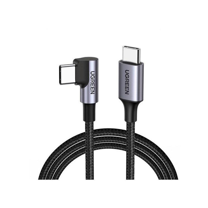 Cable Ugreen Usb-C (Recto) / Usb-C (Acodado) Pd Qc 60 W 3 A 0,5 M Us255 (Gris)
