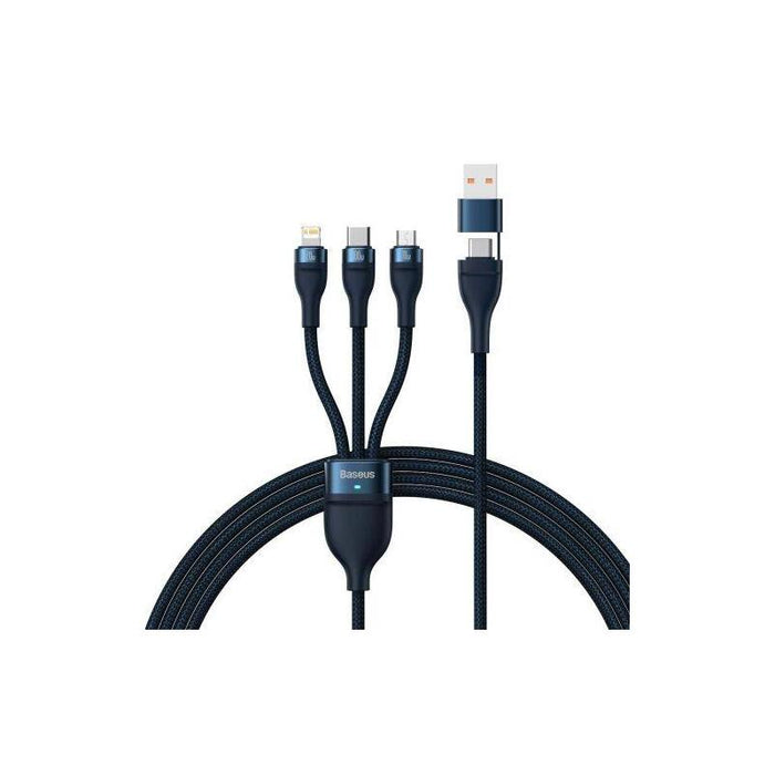 Kabel Usb 3w1 Baseus Flash Series 2, Usb-C + Micro Usb + Lightning, 100w, 1.2m (Azul)