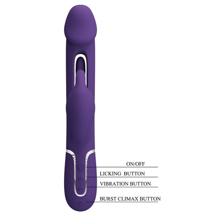 Pretty Love - Kampas Vibrador Rabbit 3 En 1 Multifunción Con Lengua Violeta