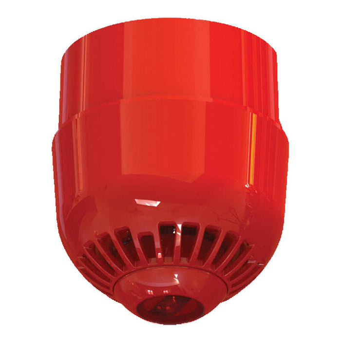 Kidde Commercial Asc2367 Sirena Con Flash Para Montar En Techo. Base Alta. Roja Con Lente Roja