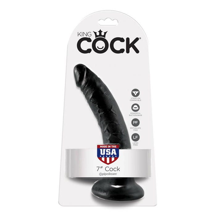 King Cock - 7 Pene Negro 17.8 Cm