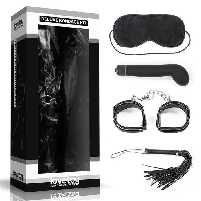 Kit Bondage Deluxe Con Vibrador Negro
