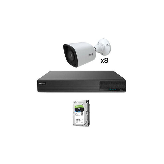 Kit Cctv 8 Cámaras Bullet Preconfigurado Tvt 1080p