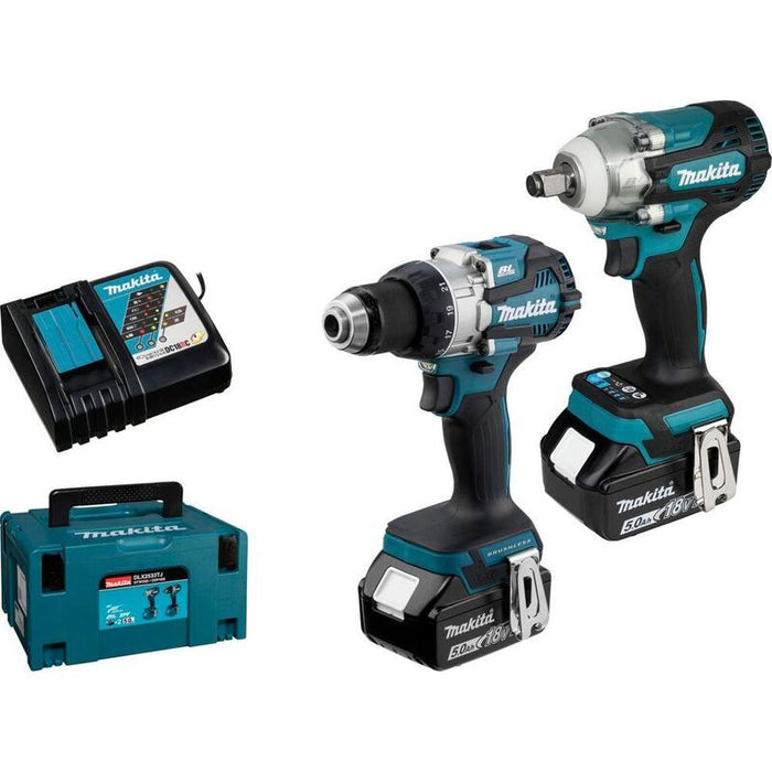 Makita Akku-Kombo-Kit 18v / 5,0 Ah, Ddf489z + Dtw300z Dlx2533tj