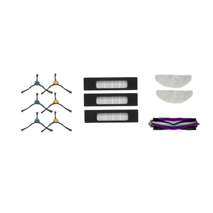Kit De Repuestos Midea: Cepillo Lateral × 6 Piezas, Cepillo Principal × 1 Piezas, Filtro Hepa × 3 Piezas, Paño Para Trapear × 2 Piezas Para M7pro S8+