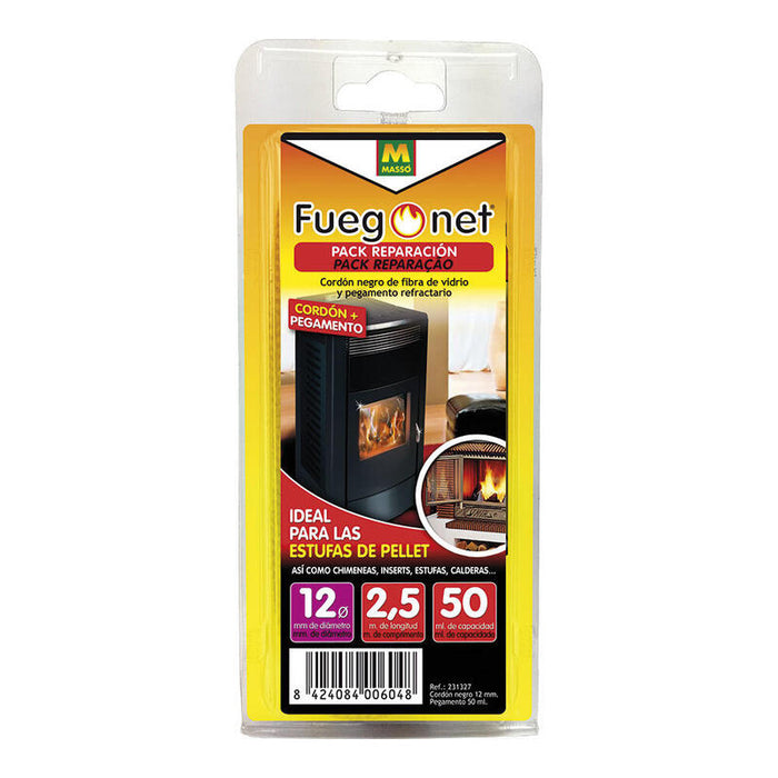 Kit Reparacion: Cordon Aislante Ø10+Adhesivo 50ml 2,5m - Fuegonet Masso
