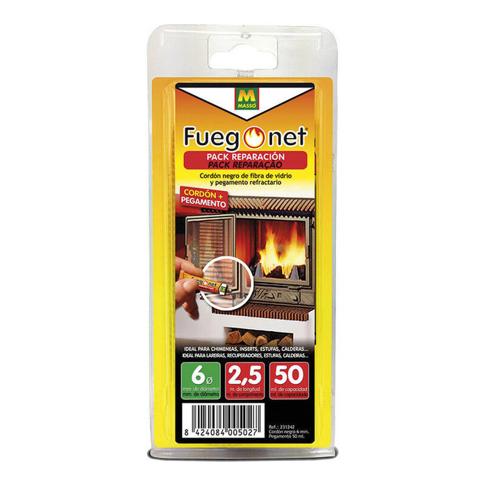 Kit Reparacion: Cordon Aislante Ø6+Adhesivo 50ml - 2,5m Fuegonet 231242 Massó