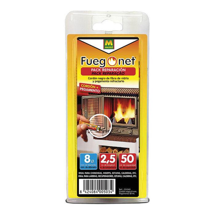 Kit Reparacion: Cordon Aislante Ø8+Adhesivo 50ml 2,5m - Fuegonet 231243 Massó