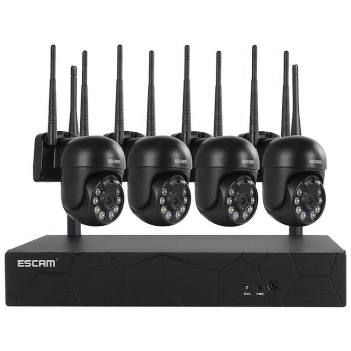 Kit Videovigilancia Ip Escam Wnk614 Wifi 3mp 4 Cámaras