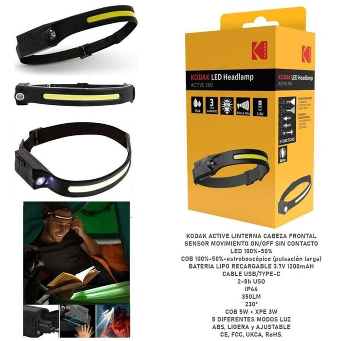 Kodak Linterna Led Frontal Active Headlamp 350
