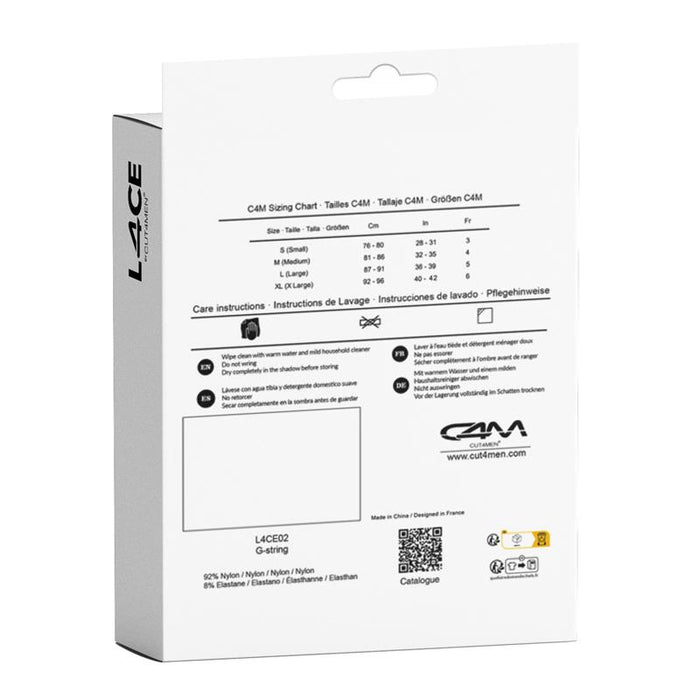 L4ce02 Tanga Con Encaje Talla (Interno):S/M