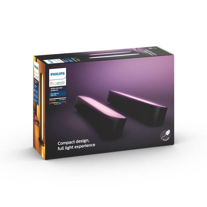 Lámpara Inteligente Philips Hue White And Colour Ambiance Play Light Bar Pack 2 Negra