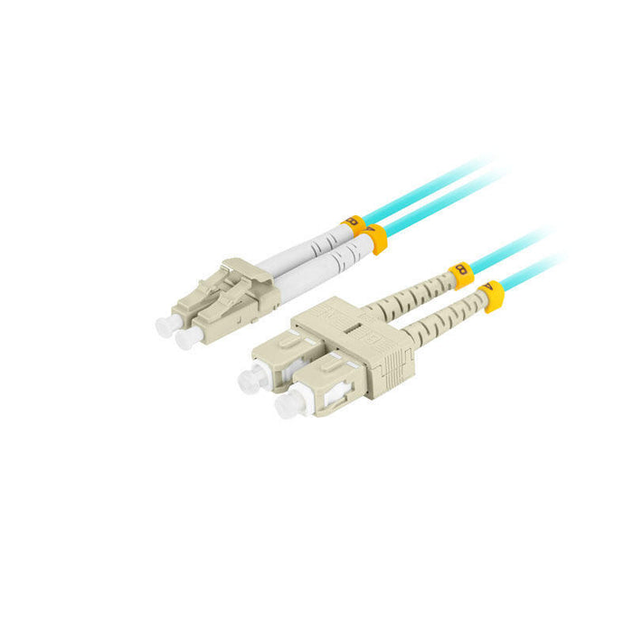 Lanberg Cable Fibra Óptica Mm Lc Upc-Sc Upc Duplex 1m Lszh Om3 50 125 3.0mm Aqua
