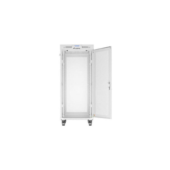 Lanberg Free Standing Rack Cabinet 19 27u 600x800 Mesh Door Lcd Flat Pack Grey