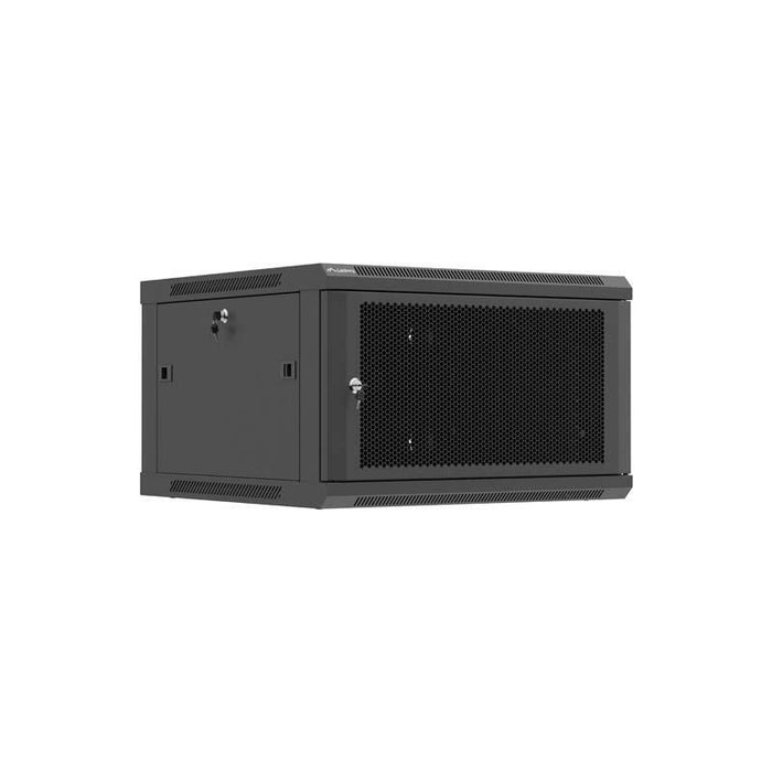 Lanberg Wall Mounted Installation Cabinet 19" 6u 600x600, Negro Perforated Door (Flat Pack)