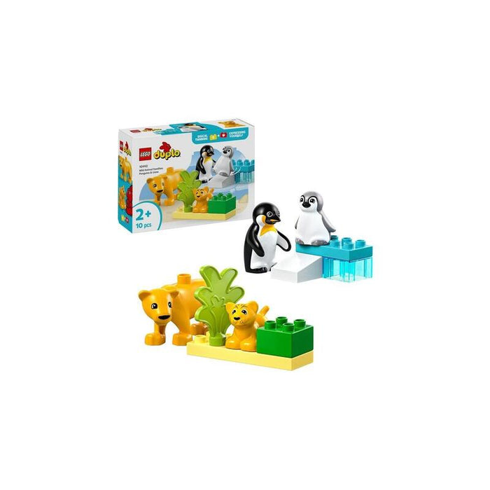 Lego 10442 Duplo Town Familias De Vida Silvestre: Juguete De Construcción Con Pingüinos Y Leones   10442