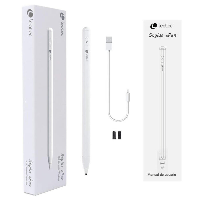 Leotec Stylus Epen Plus (Ios, Android,Windows,140mah,Blanco,Carga Usb-C)