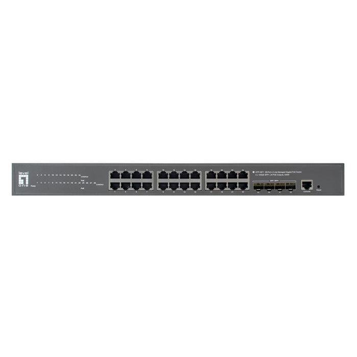 Levelone Switch 24x Ge Gtp-2871 4x10gsfp+19" 400w 24xpoe+