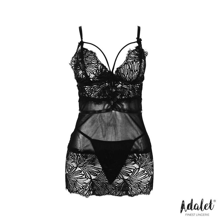 Lila Babydoll Espalda Abierta Y Tanga Talla (Interno):S/M