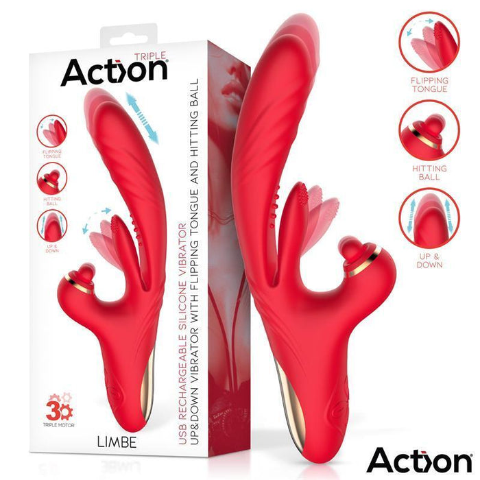 Limbe Vibrador Con Lengua Flip-Flap, Bola Percutora Y Up And Down