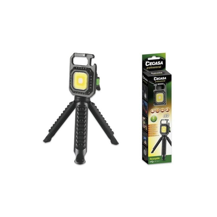 Linterna Cegasa Profesional Mini Con Tripode Cob Hasta 670lm - Luz Blanca, Amarilla, Blanca Y Amarilla Combinadas, Luz