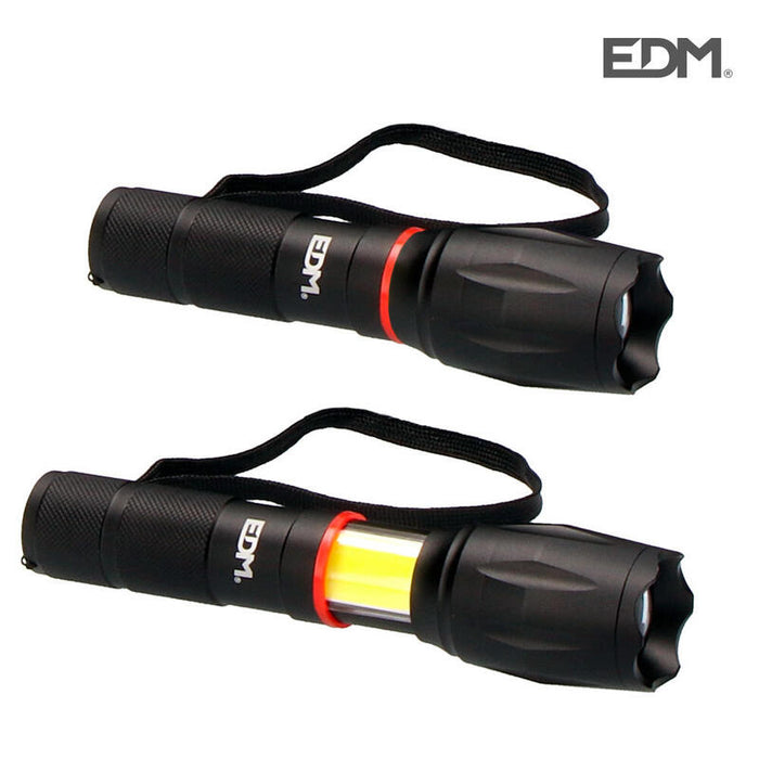 Linterna Led Xl Extensible Con Zoom 1 Led Cob Xl 3xaaa (Pilas Incluidas) Edm