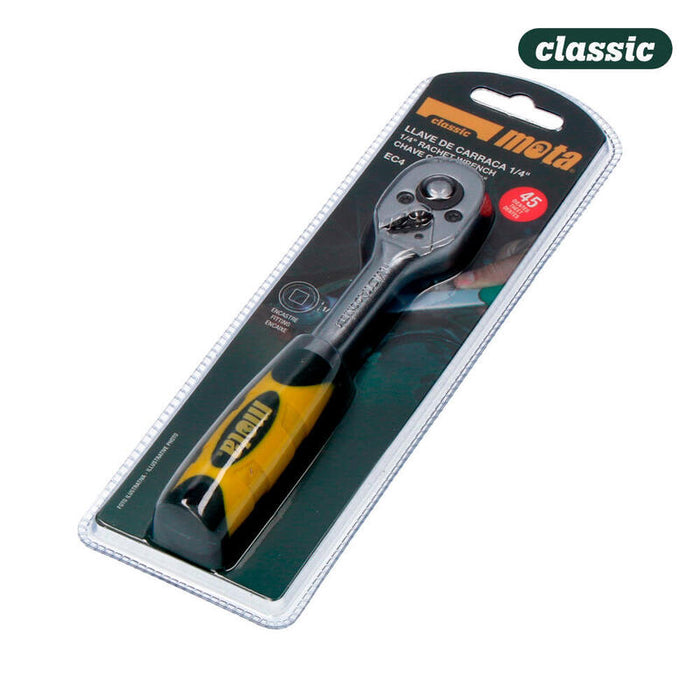 Llave De Carraca Encastre 1/4" 45 Dientes Cr.V Ec4 Mota