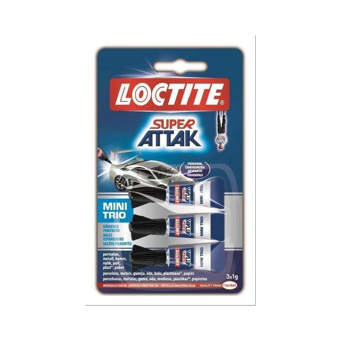 Loctite Super Attak Mini Trio Adhesivo Instantáneo 3x1g