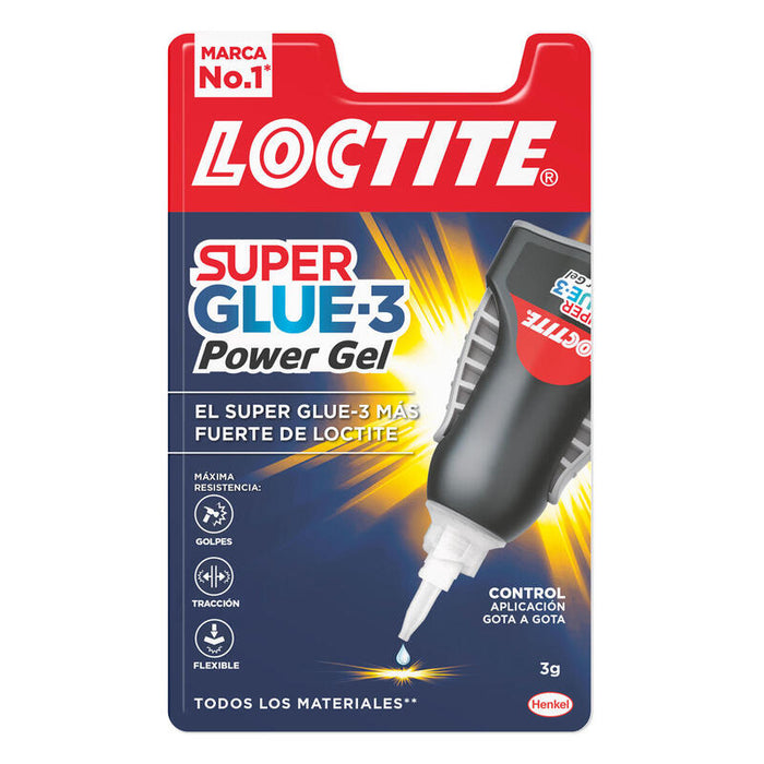 Loctite Superglue-3 Control Power Gel 3gr - Adhesivo Instantaneo Flexible Y Extrafuerte - Resistente A Golpes.