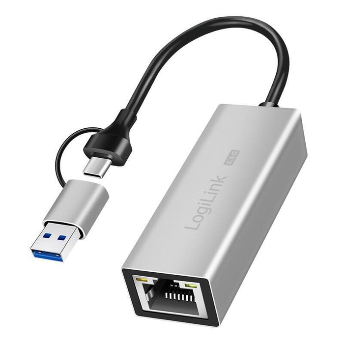Logilink Usb-A/-C Auf 2,5g Ethernet-Netzwerkadapter Grau