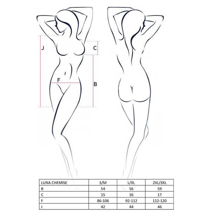 Luna Chemise Negro Talla (Interno):S/M