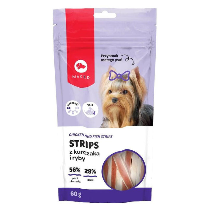 Maced Chicken And Fish Strips - Golosina Para Perros -  60g